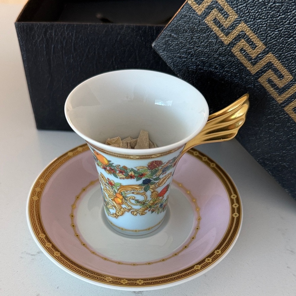 NEW VERSACE Le Jardin Garden Cup and Saucer Rosenthal NIB Butterfly - Picture 4 of 7